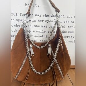 Rebecca Minkoff Brown Suede Hobo Bag
